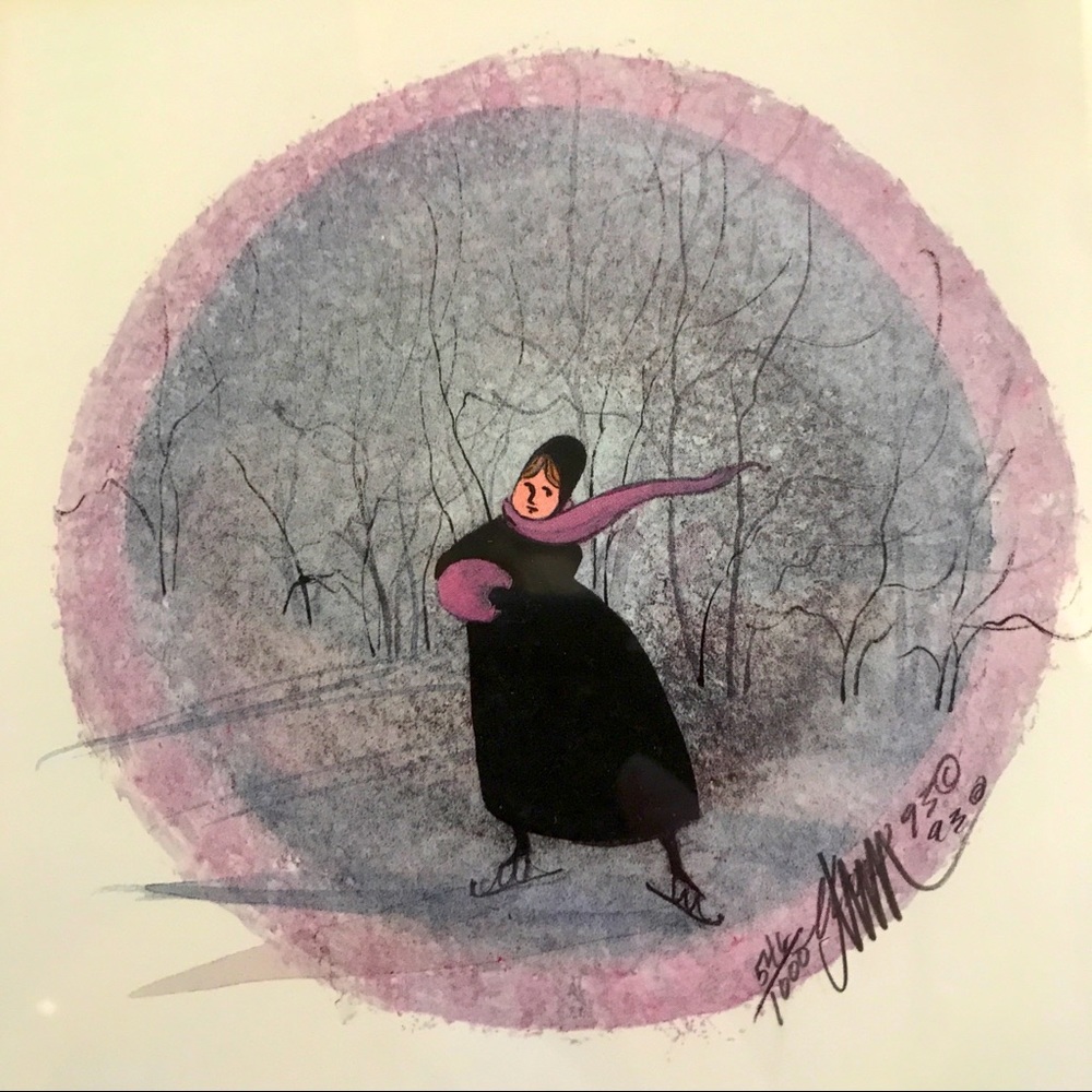 P. Buckley Moss Skating Reverie Signed Rare Print